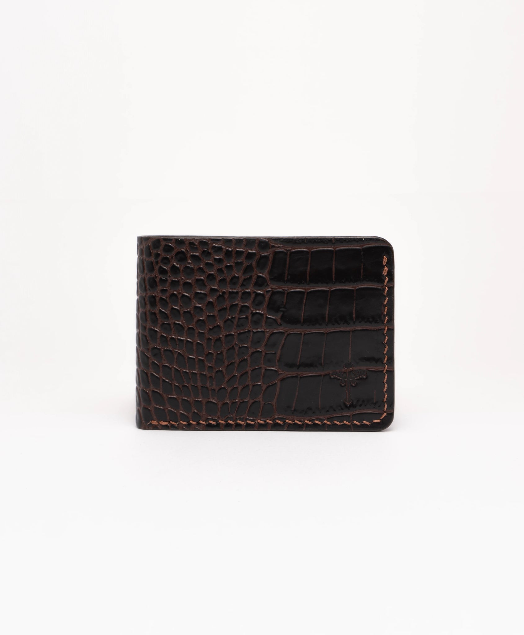 Bifold Coin - Croco Brown