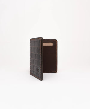 Bifold Wallet - Croco Brown